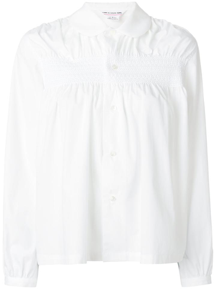 Comme Des Garçons Girl Gathered Front Stripe Shirt - White