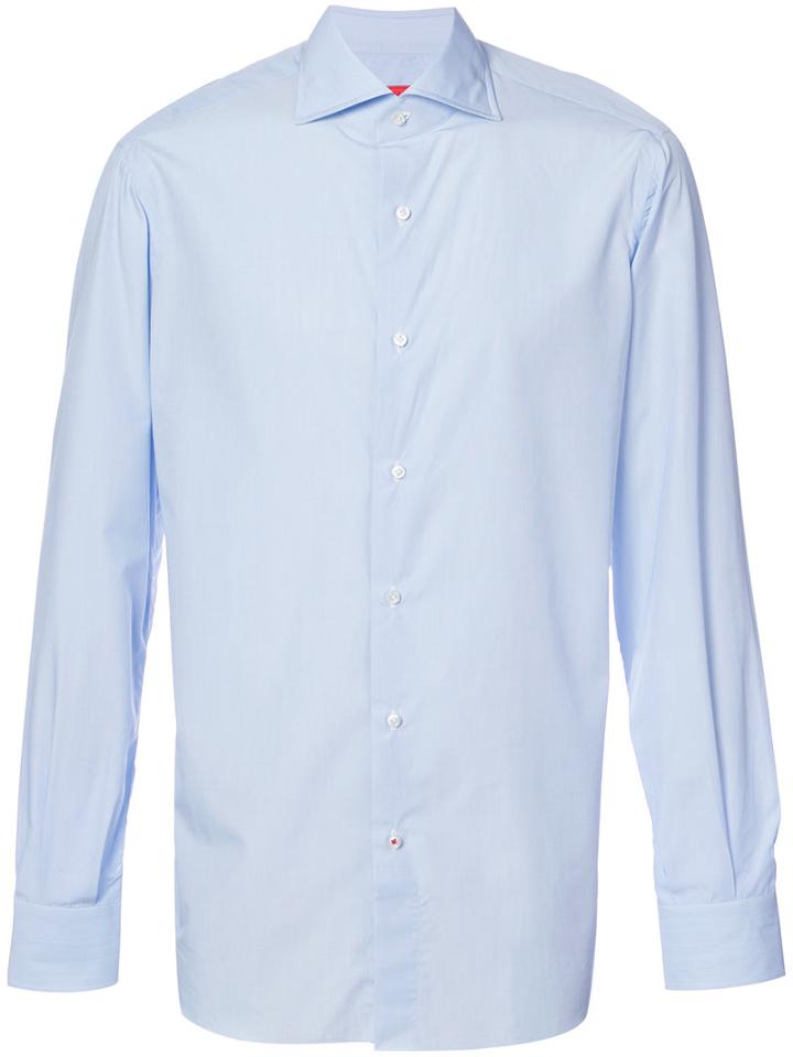 Isaia - Classic Long Sleeve Shirt - Men - Cotton - 15 1/2, Blue, Cotton