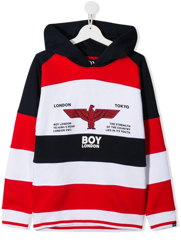 Boy London Kids Teen Logo Colour Block Hoodie - White
