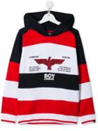 Boy London Kids Teen Logo Colour Block Hoodie - White