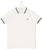 Moncler Kids Striped Trim Polo Shirt - White
