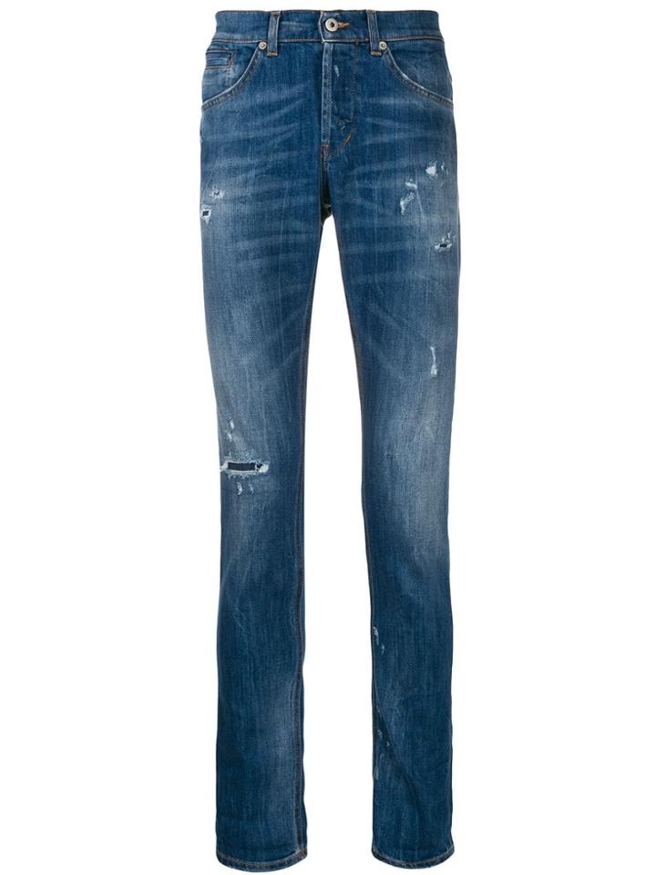 Dondup Distress Slim-fit Jeans - Blue