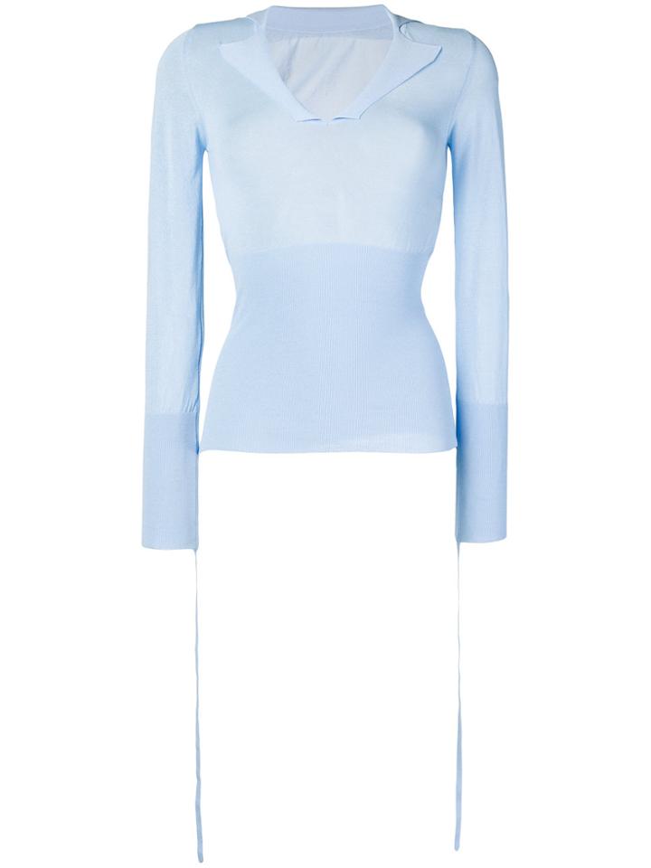 Jacquemus Notched Collar Sweatshirt - Blue