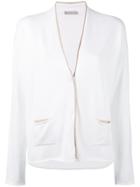 Le Tricot Perugia Slouch Knitted Cardigan - White