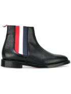Thom Browne Striped Detail Chelsea Boots - Black