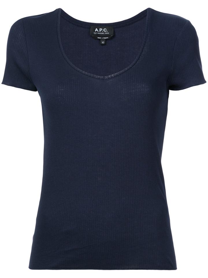 A.p.c. Ribbed T-shirt - Blue