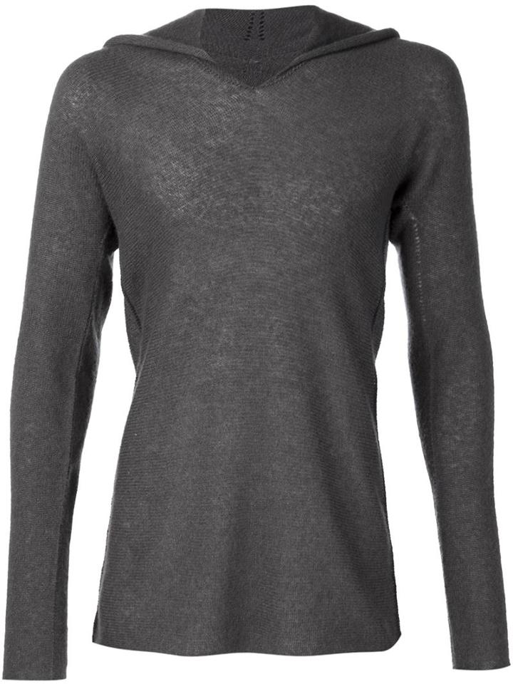 Label Under Construction Hooded Sweater, Men's, Size: Small, Grey, Silk/cashmere/alpaca