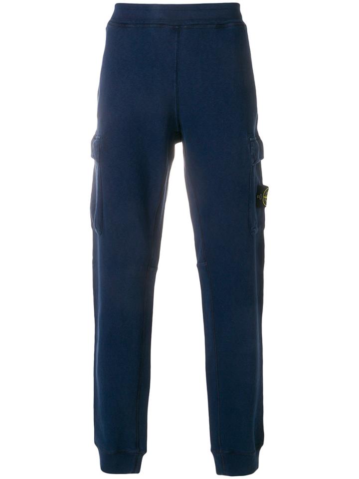 Stone Island Cargo Pocket Track Pants - Blue