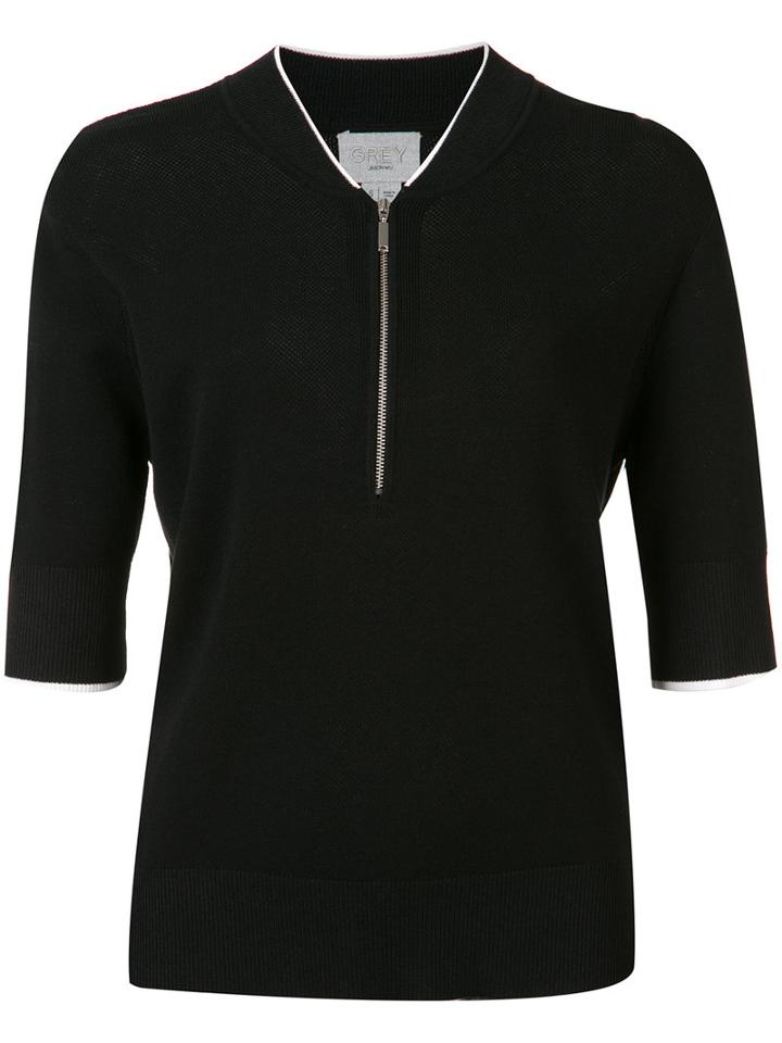 Grey Jason Wu - Plain Polo Shirt - Women - Viscose - L, Black, Viscose