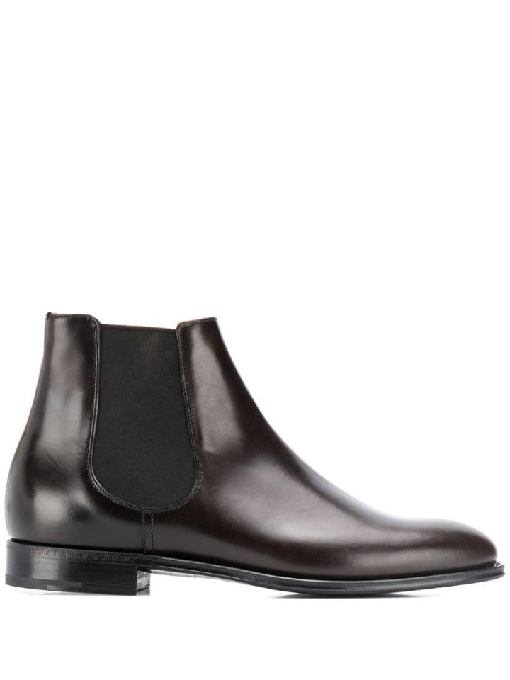 Prada Leather Chelsea Boots - Brown