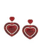 Balenciaga Casino Heart Earrings - Red