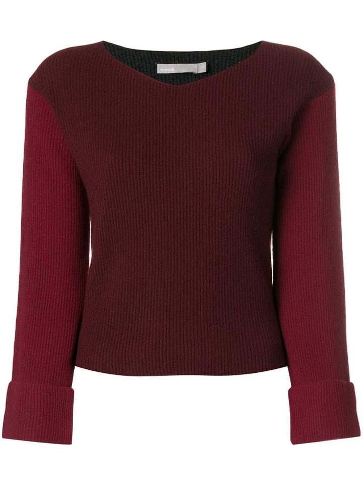 Vince Long-sleeve Fitted Sweater - Red