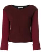 Vince Long-sleeve Fitted Sweater - Red