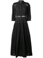 Ermanno Scervino Embroidered Trim Shirt Dress - Black