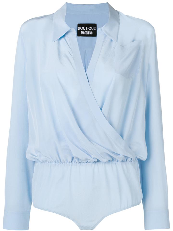Boutique Moschino Wrapped Front Bodysuit - Blue