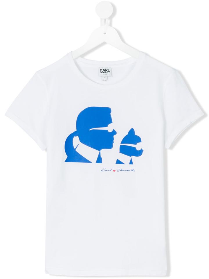 Karl Lagerfeld Kids - Silhouette Print T-shirt - Kids - Cotton/spandex/elastane - 16 Yrs, Girl's, White