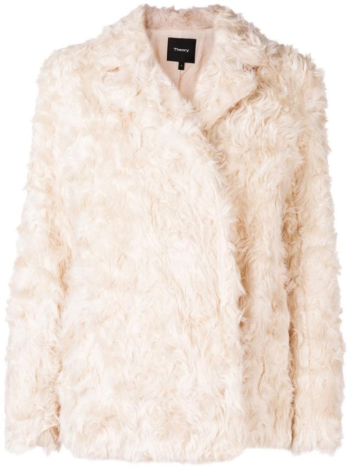 Theory Faux Shearling Jacket - Neutrals