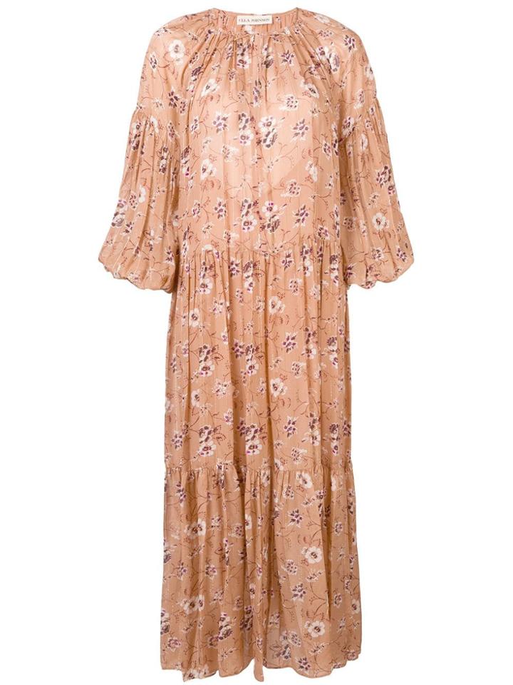 Ulla Johnson Floral Print Tiered Dress - Neutrals