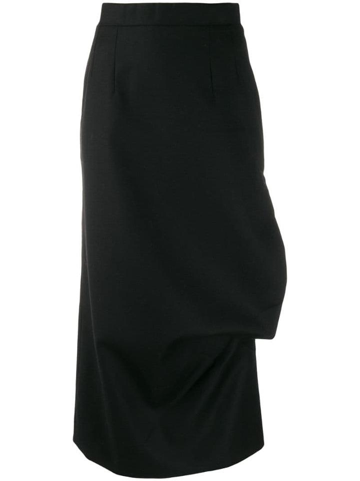 Matériel Side Slit Detail Pencil Skirt - Black
