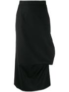 Matériel Side Slit Detail Pencil Skirt - Black