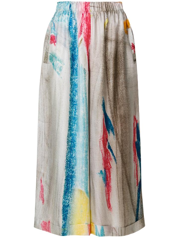 Daniela Gregis Abstract Print Cropped Trousers - Multicolour