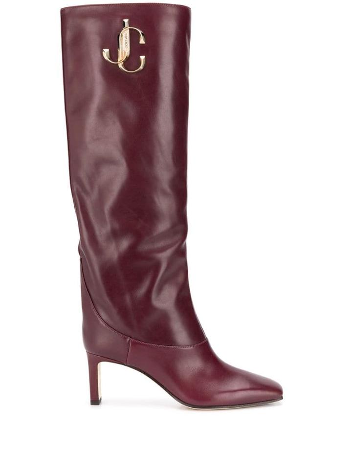 Jimmy Choo Mahesa 65 Logo Plaque Boots - Red