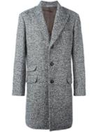 Brunello Cucinelli Cashmere Herringbone Coat, Men's, Size: 50, Grey, Cotton/polyamide/cupro/virgin Wool