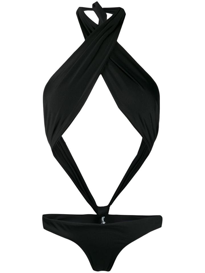 Reina Olga Showpony Cut-out Swimsuit - Black