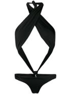 Reina Olga Showpony Cut-out Swimsuit - Black