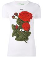 Off-white Roses Patch T-shirt, Size: Small, White, Cotton/lyocell