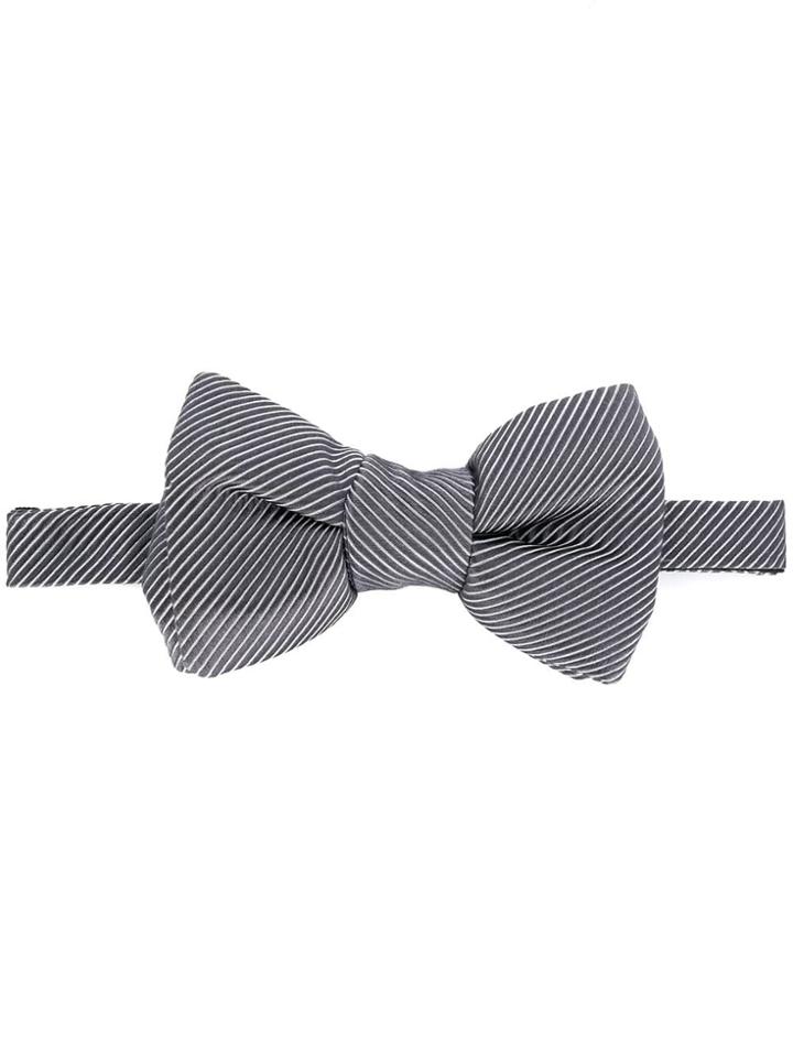 Tom Ford Striped Bow Tie - Grey