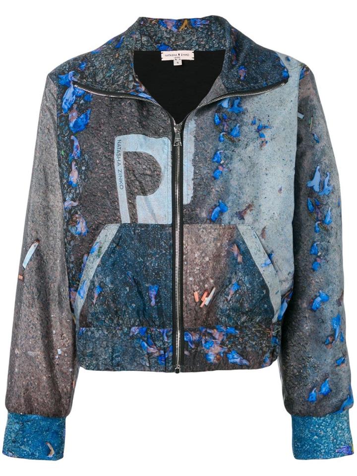 Natasha Zinko Abstract Print Jogging Jacket - Grey