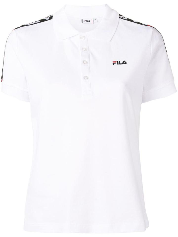 Fila Contrast Logo Polo Shirt - White