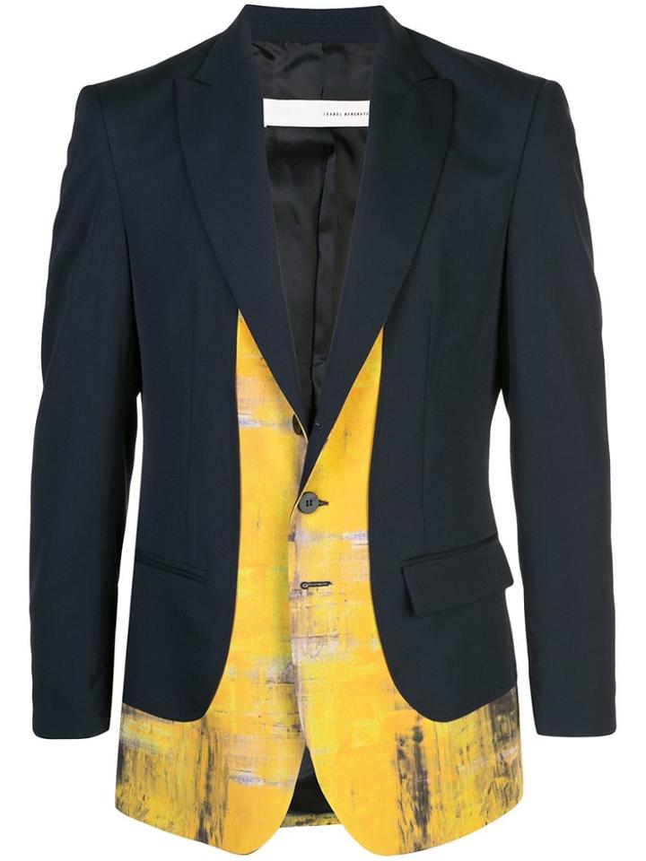 Isabel Benenato Print Panel Blazer - Blue