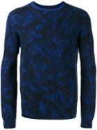 Z Zegna Leaf Patterned Sweatshirt, Men's, Size: Xxl, Blue, Cotton