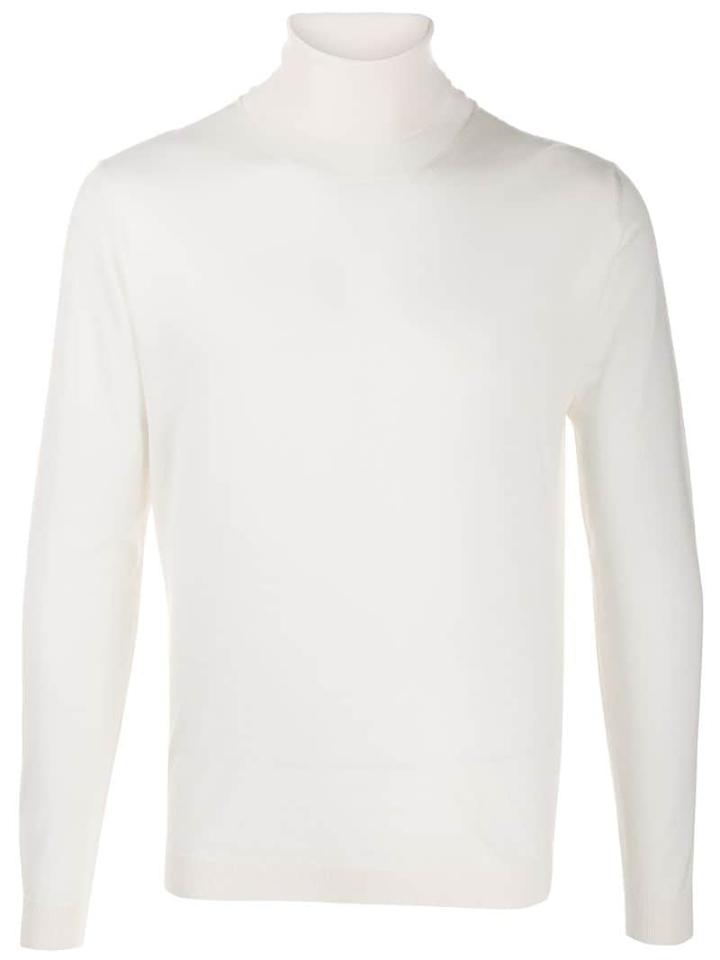 Roberto Collina Wool Roll Neck Jumper - White