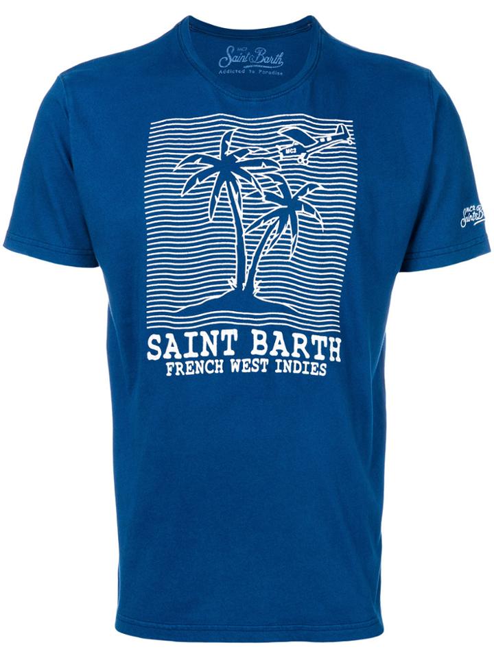 Mc2 Saint Barth Palm Tree Print T-shirt - Blue