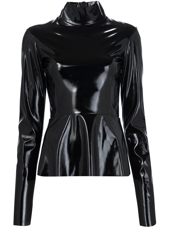 Tome Leather Effect Turtleneck Top