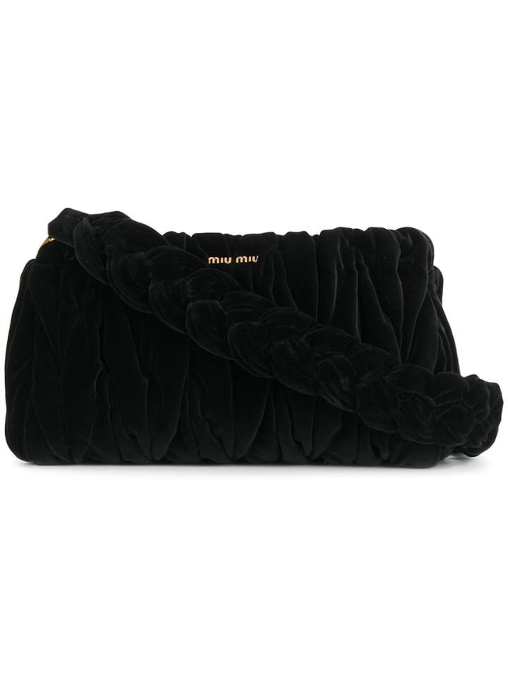 Miu Miu Braided Strap Shoulder Bag - Black