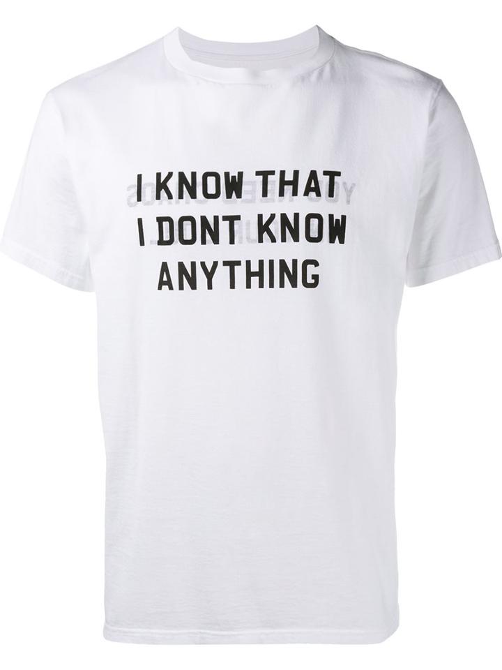 Uniform Experiment Quote Print T-shirt, Men's, Size: 2, White, Cotton