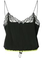 Alexander Wang Lace Trim Cropped Camisole, Women's, Size: Small, Black, Nylon