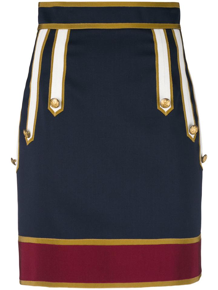 Dsquared2 - Military Mini Skirt - Women - Cotton/polyester/spandex/elastane/virgin Wool - 40, Blue, Cotton/polyester/spandex/elastane/virgin Wool
