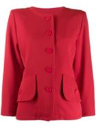 Yves Saint Laurent Pre-owned Loose Collarless Jacket - Red