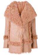 Drome Wide Lapeled Shearling Coat - Pink