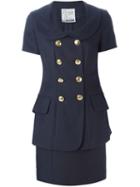 Moschino Vintage Short Sleeve Jacket And Skirt Set, Women's, Size: S, Blue