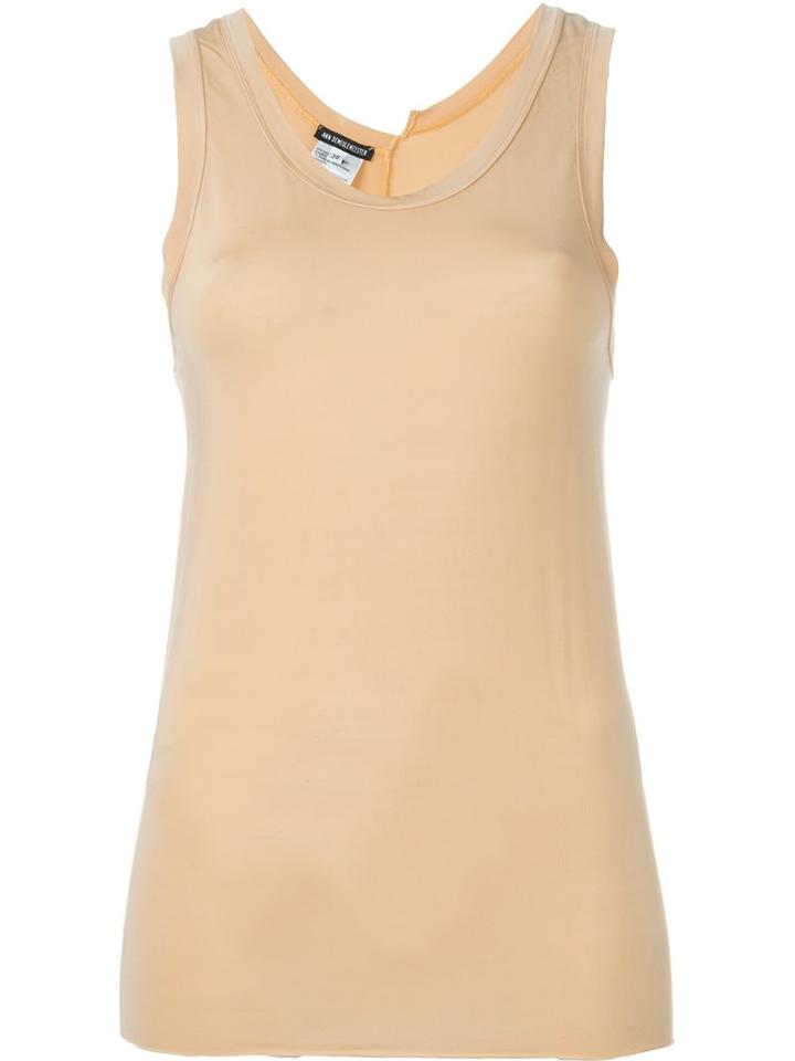 Ann Demeulemeester Long Tank Top, Women's, Size: 40, Nude/neutrals, Bamboo/spandex/elastane