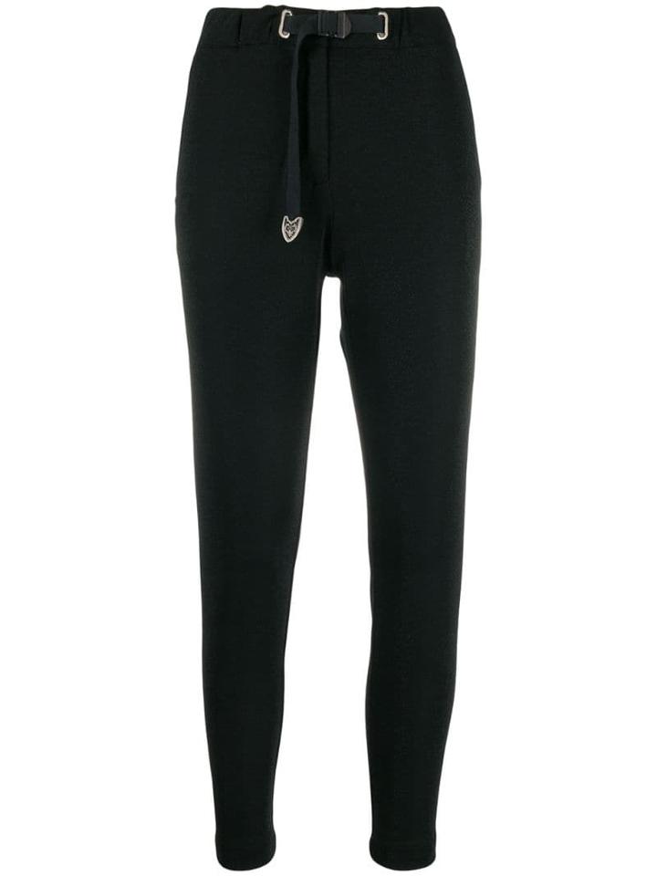 White Sand Cropped Track Pants - Black