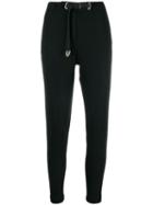 White Sand Cropped Track Pants - Black