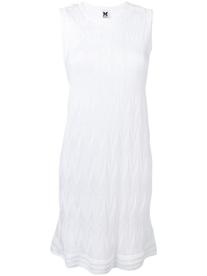 M Missoni Lining Flared Dress, Women's, Size: 40, White, Cotton/viscose/polyester
