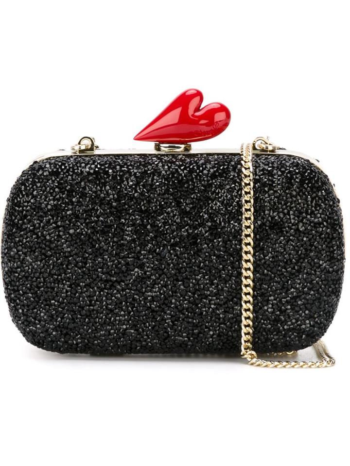 Diane Von Furstenberg Sequined Heart Snap Closure Cross Body Bag